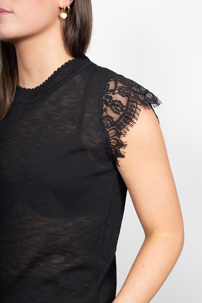 ANTLER - CELINE TOP - BLACK