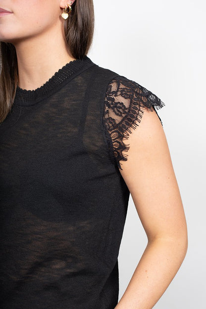 ANTLER - CELINE TOP - BLACK