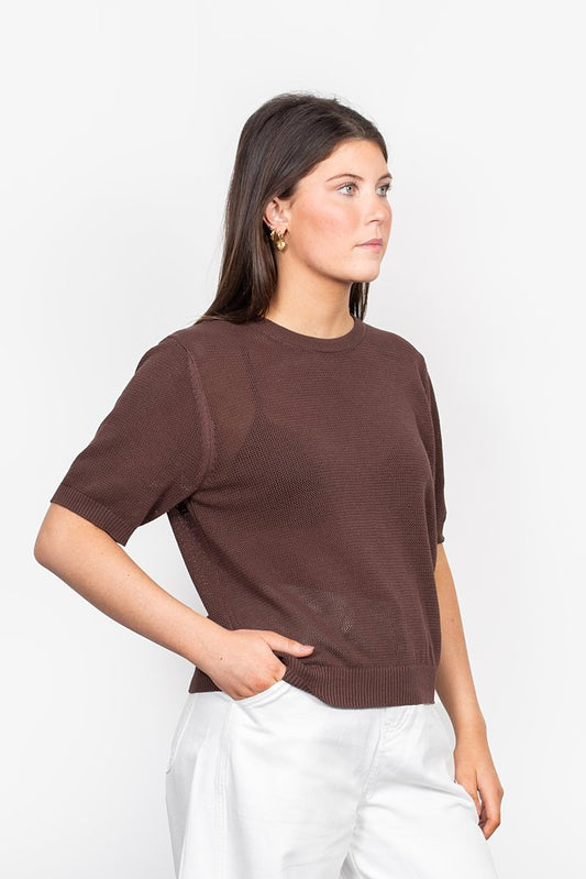 ANTLER - MOOCH TOP - COCOA