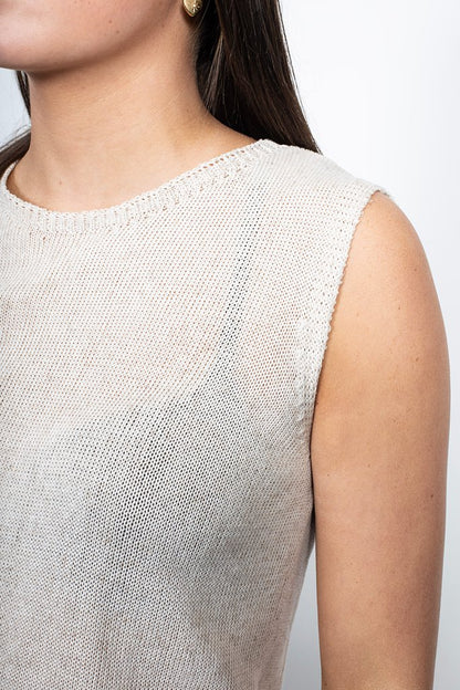 ANTLER - SOLEA KNIT TOP - NATURAL
