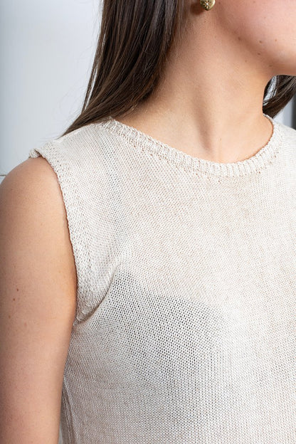 ANTLER - SOLEA KNIT TOP - NATURAL