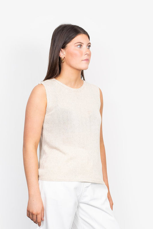 ANTLER - SOLEA KNIT TOP - NATURAL