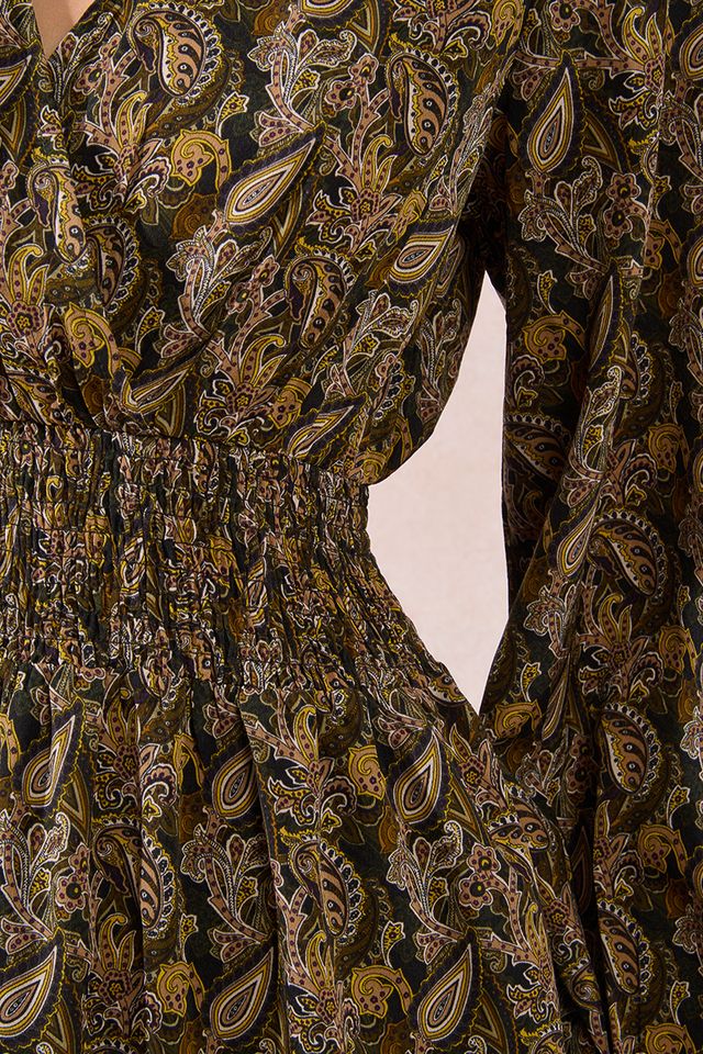 MOLLY BRACKEN WOVEN DRESS - KHAKI LEIA