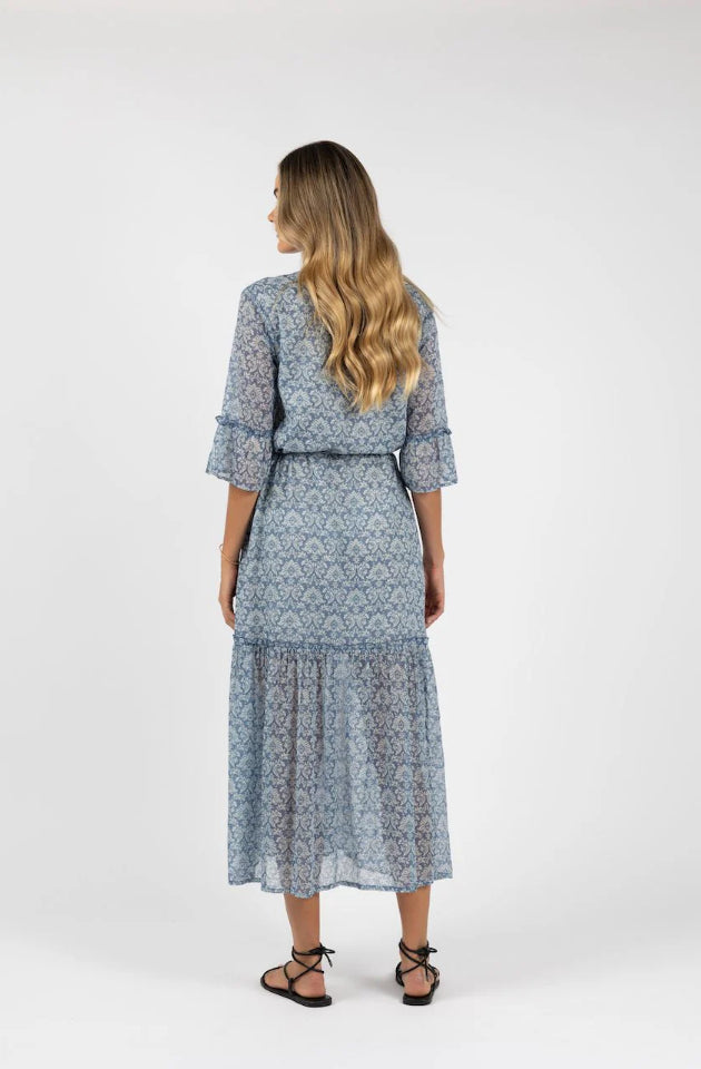 HUMIDITY LIFESTYLE FIESTA ARIES DRESS - BLUE PRINT - HS24301