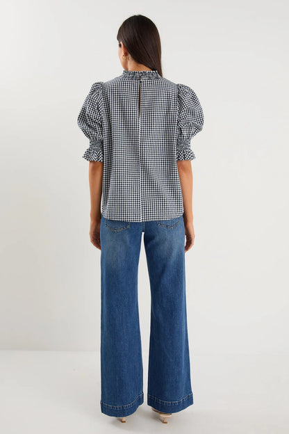 IVY & JACK AFFECTION TOP - NAVY GINGHAM