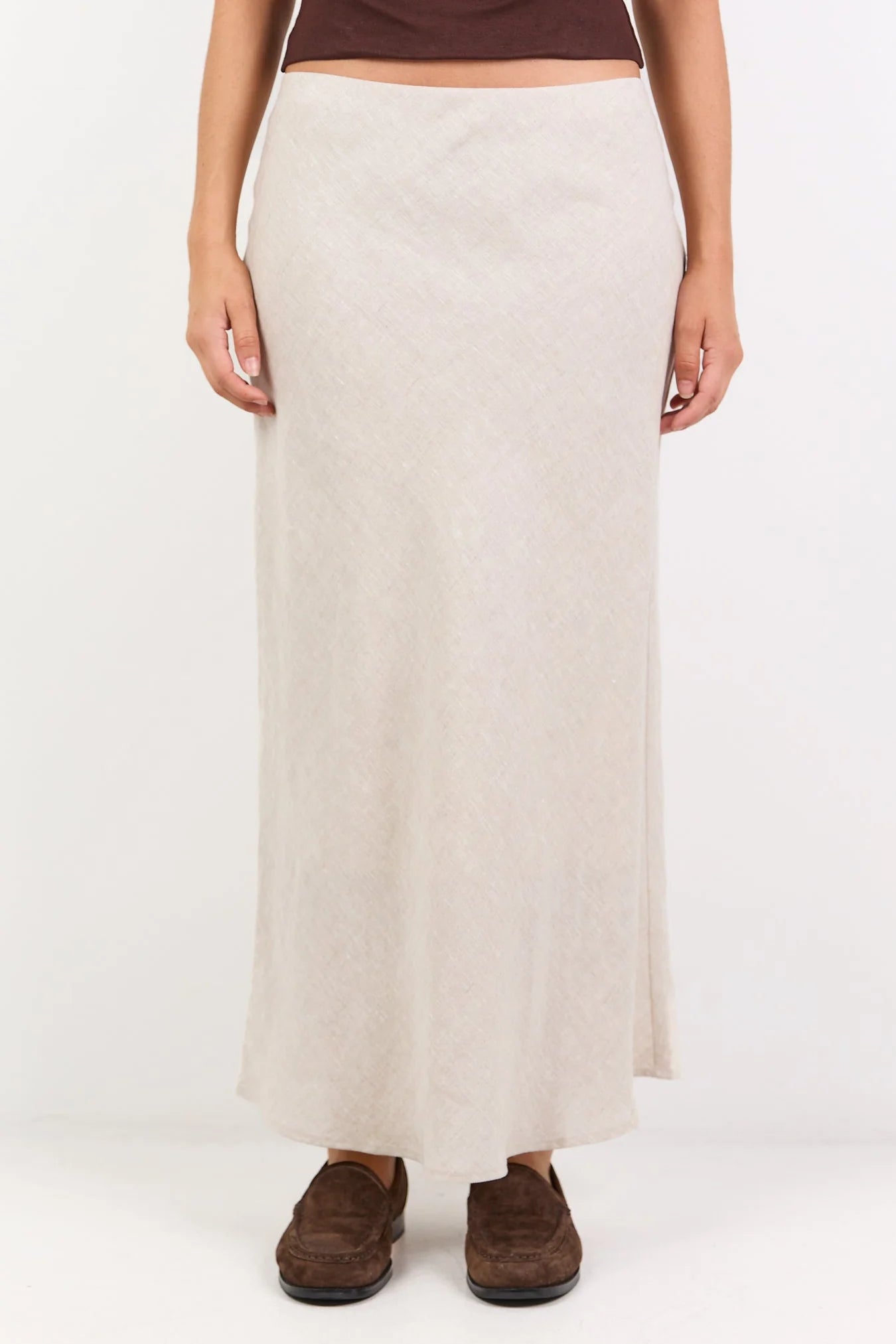 RE:UNION LABEL - BLISS MIDI SKIRT - NATURAL