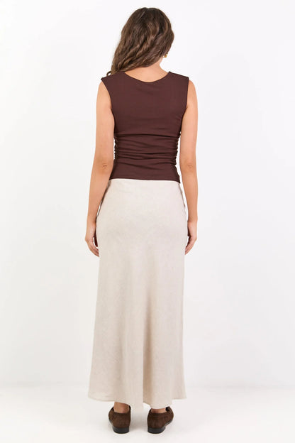 RE:UNION LABEL - BLISS MIDI SKIRT - NATURAL
