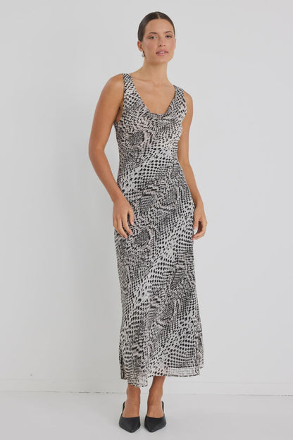 STORIES TO BE TOLD ALLURE BIAS SLIP DRESS - CHARCOAL