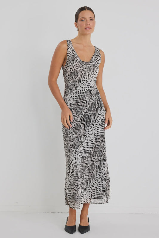 STORIES TO BE TOLD ALLURE BIAS SLIP DRESS - CHARCOAL