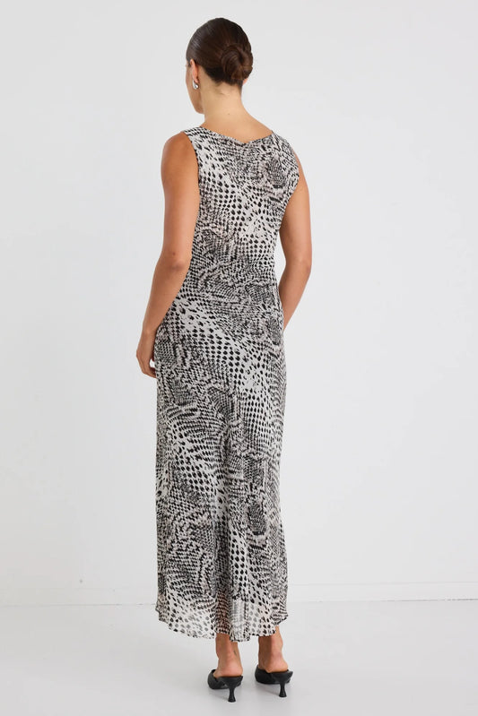 STORIES TO BE TOLD ALLURE BIAS SLIP DRESS - CHARCOAL