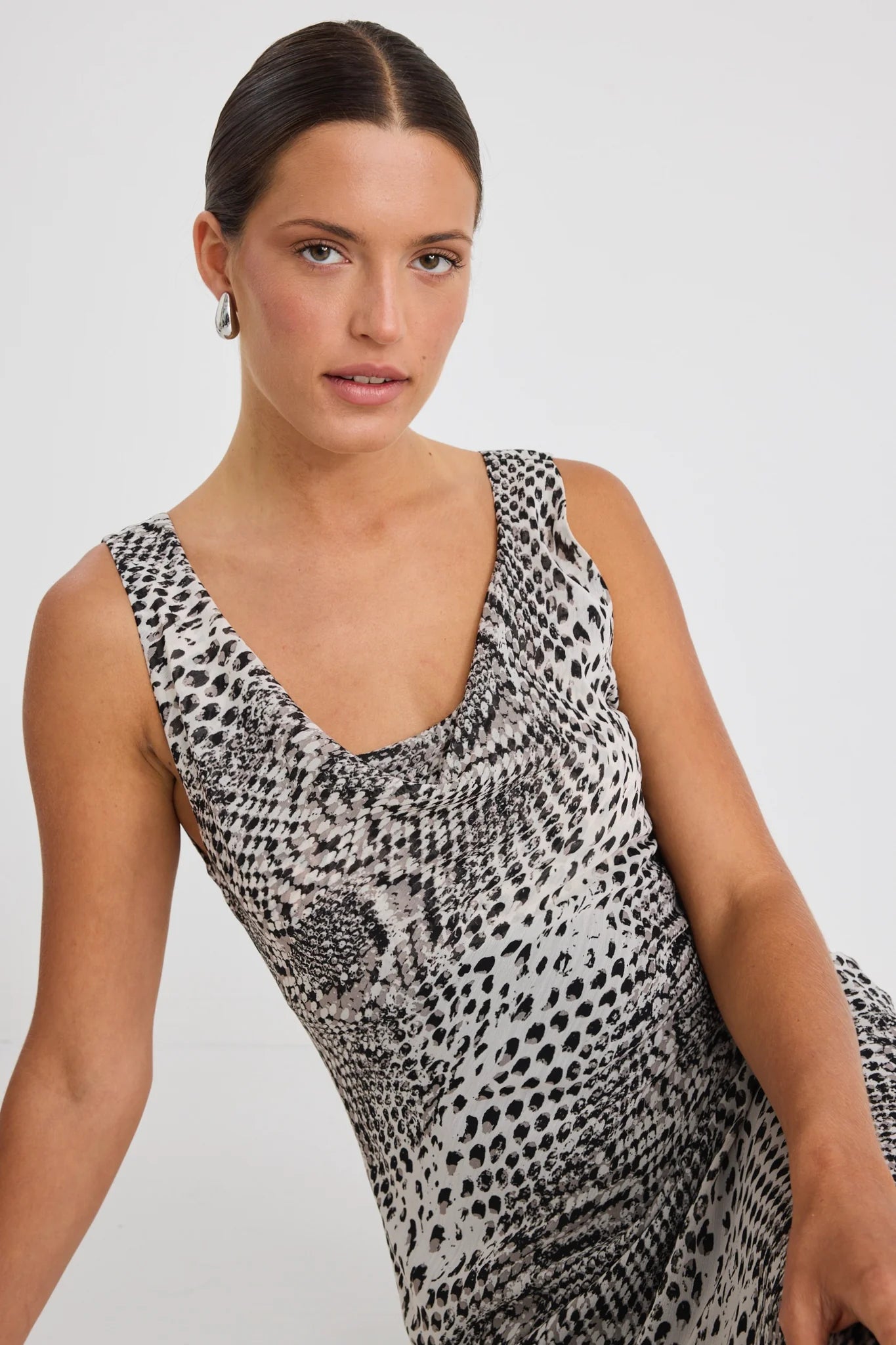 STORIES TO BE TOLD ALLURE BIAS SLIP DRESS - CHARCOAL