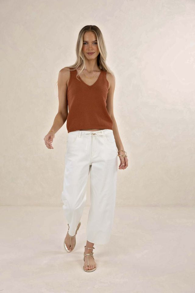 HUMIDITY LIFESTYLE IVY BARREL JEAN - IVORY