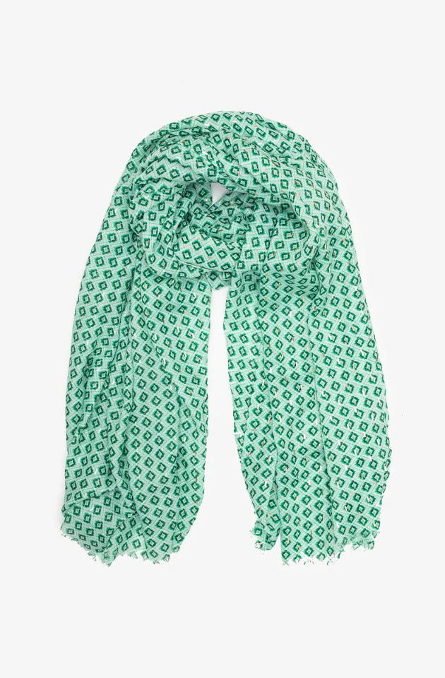 ANTLER DIAMOND SCARF - GREEN - AS25-GDS