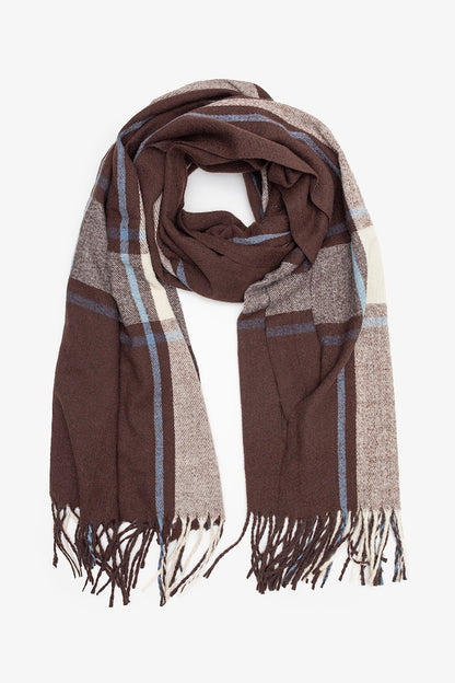 ANTLER CHECK SCARF - COCOA