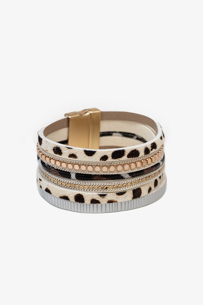 ANTLER WILD SIDE WRAP BRACELET - LEOPARD