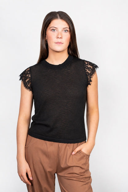 ANTLER - CELINE TOP - BLACK