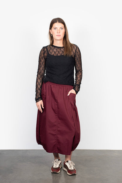 ANTLER CYRUS SKIRT - MERLOT