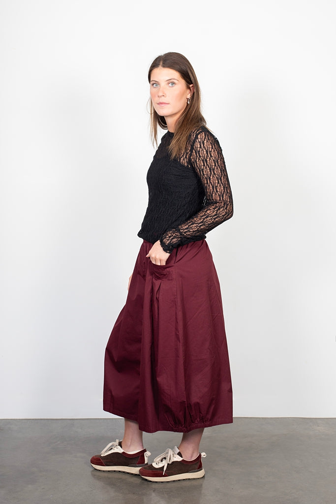 ANTLER CYRUS SKIRT - MERLOT