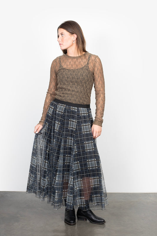 ANTLER TILLY TULLE SKIRT - CHECK PATTERN