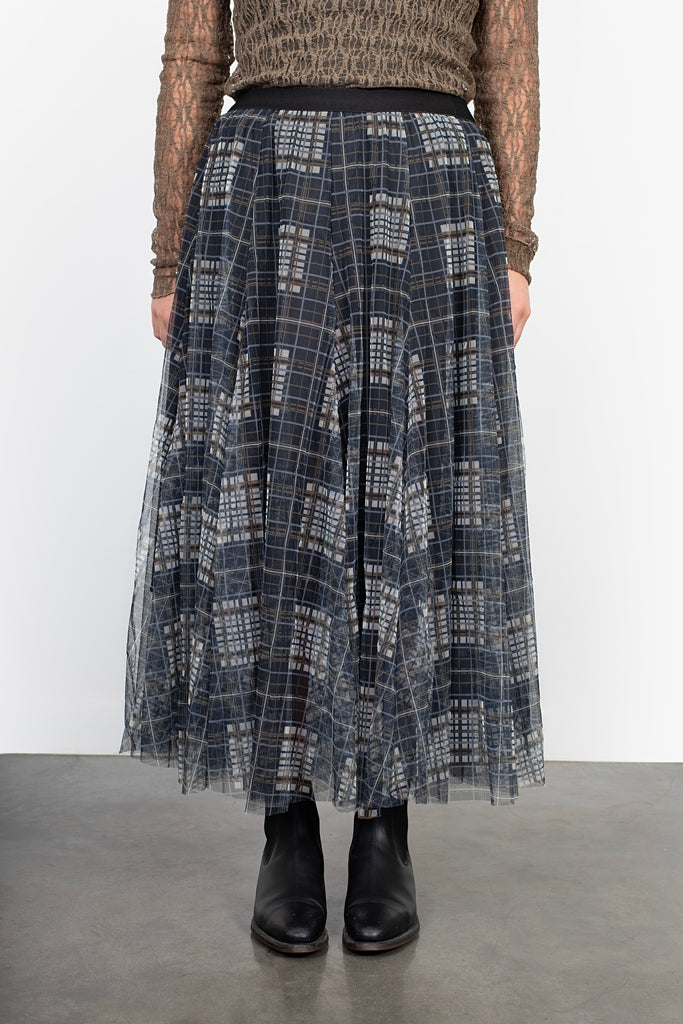 ANTLER TILLY TULLE SKIRT - CHECK PATTERN