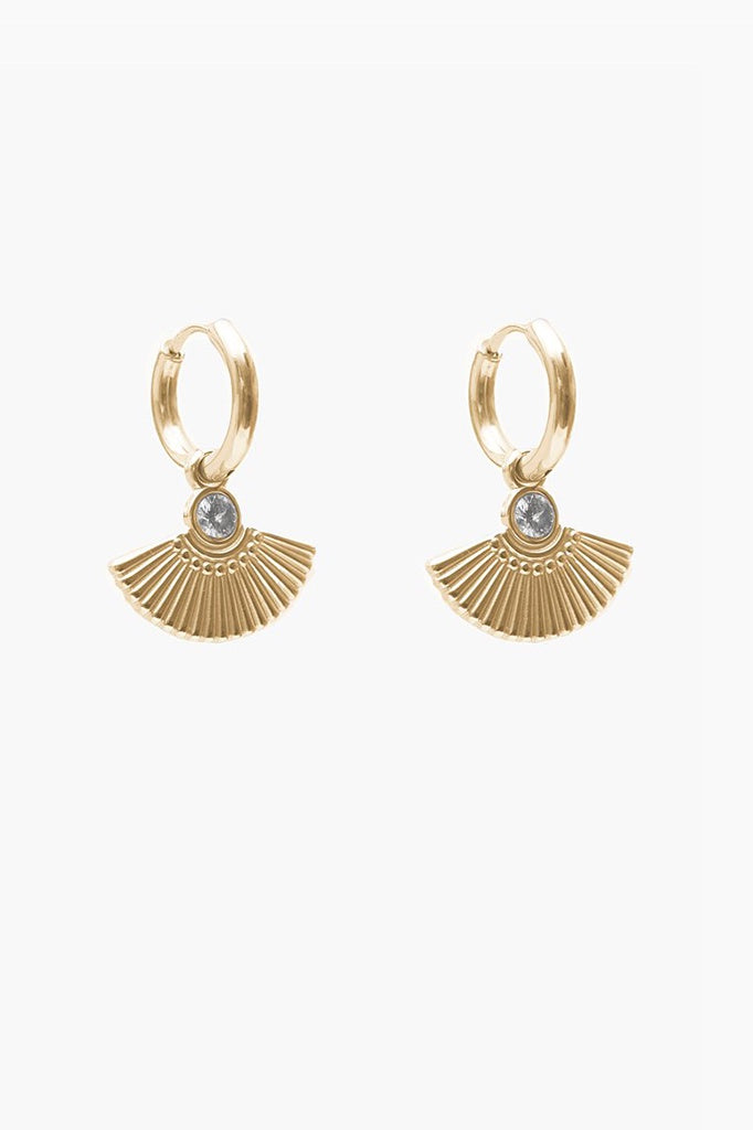 ANTLER FAN HUGGIE EARRING - GOLD