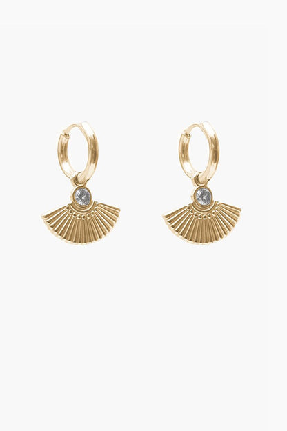 ANTLER FAN HUGGIE EARRING - GOLD