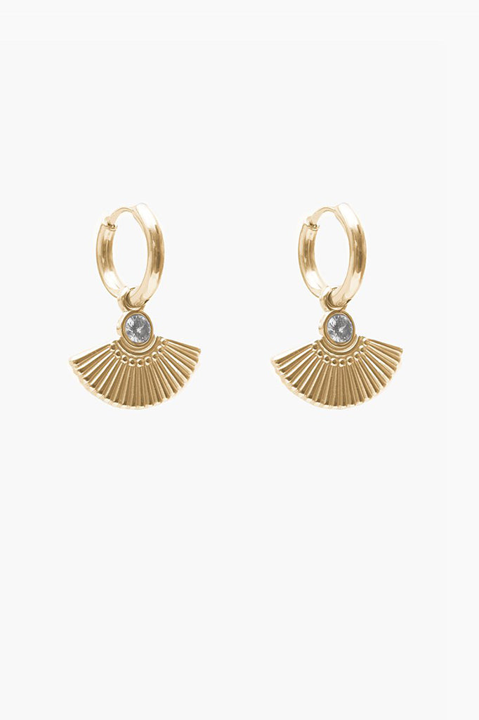 ANTLER FAN HUGGIE EARRING - GOLD