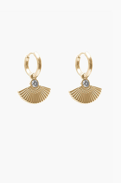 ANTLER FAN HUGGIE EARRING - GOLD