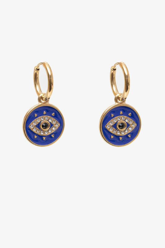 ANTLER MYSTIC EYE EARRING - COBALT
