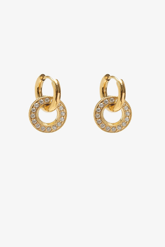 ANTLER HALO HUGGIE EARRING - GOLD
