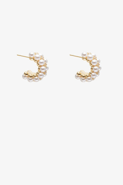ANTLER PEARL CASCADE HOOP - GOLD