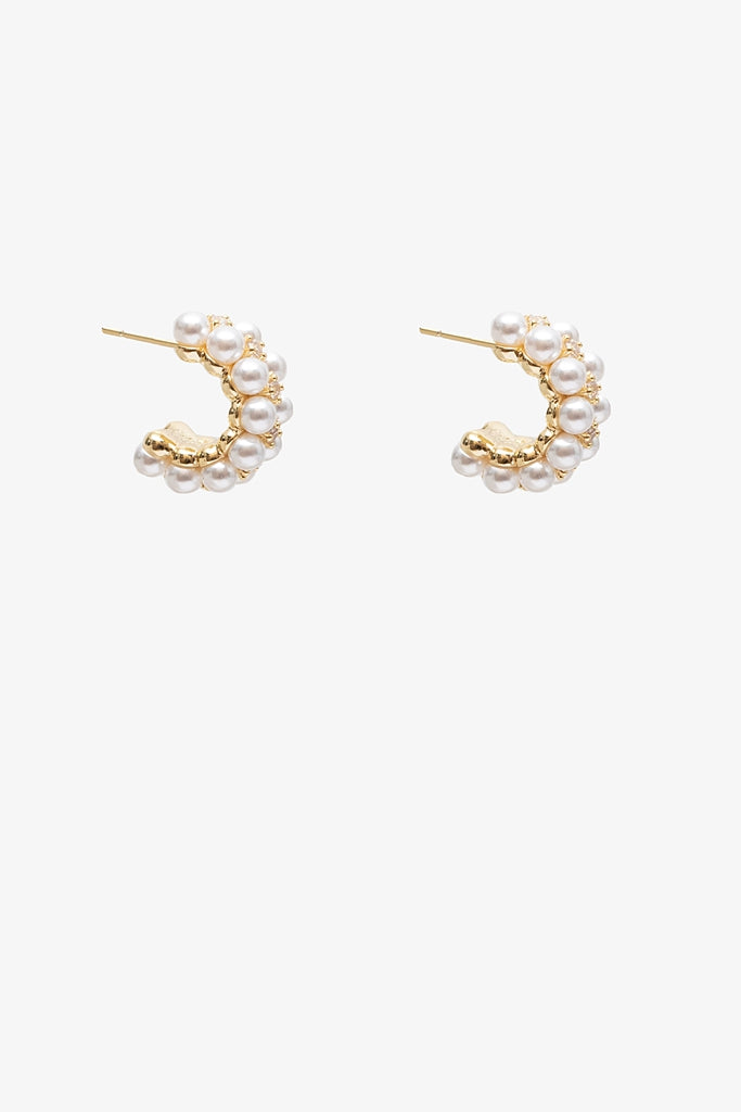 ANTLER PEARL CASCADE HOOP - GOLD