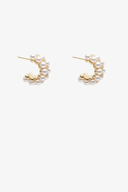 ANTLER PEARL CASCADE HOOP - GOLD