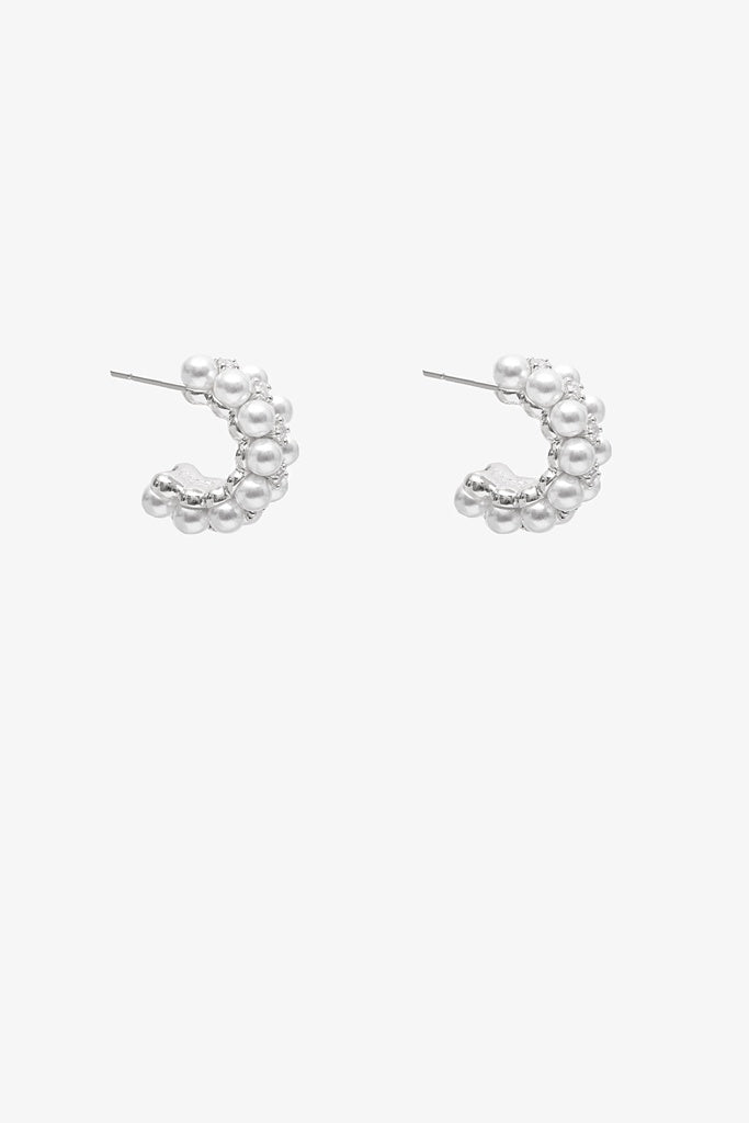ANTLER PEARL CASCADE HOOP - SILVER