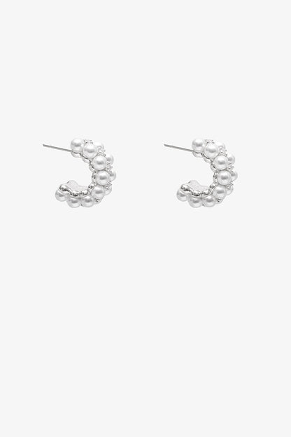 ANTLER PEARL CASCADE HOOP - SILVER