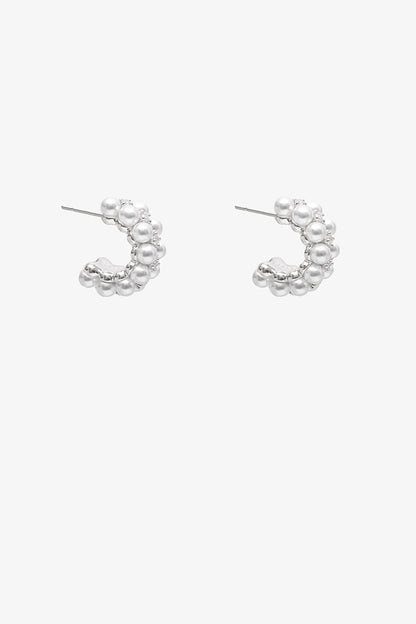 ANTLER PEARL CASCADE HOOP - SILVER