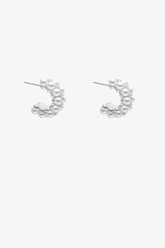 ANTLER PEARL CASCADE HOOP - SILVER