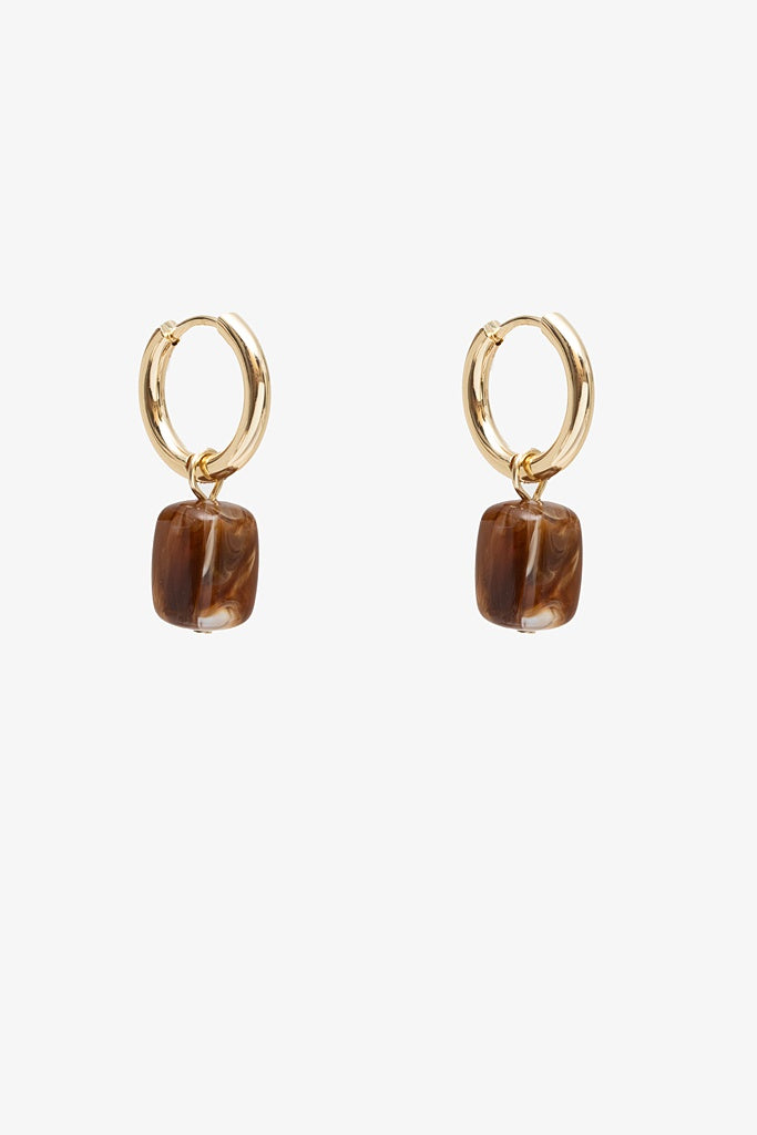 ANTLER STONE DROP EARRING - TOFFEE