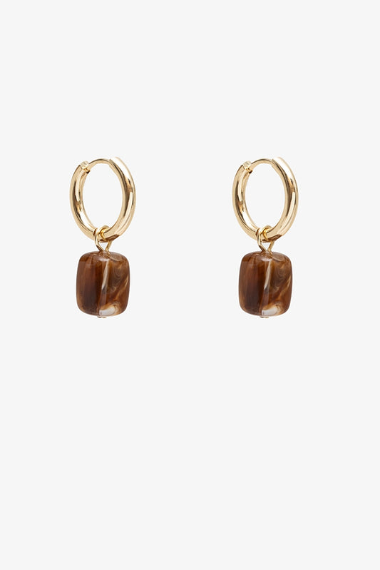 ANTLER STONE DROP EARRING - TOFFEE
