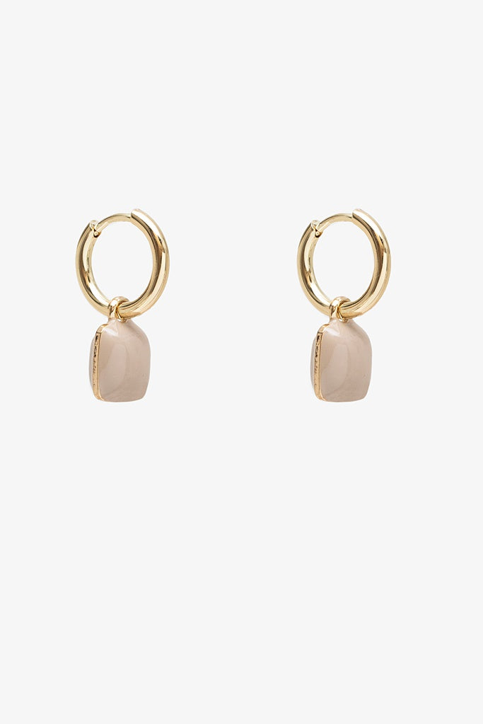 ANTLER SQUARE DROP EARRING - TRUFFLE