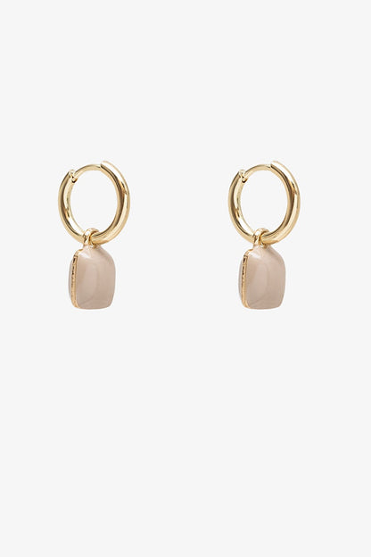ANTLER SQUARE DROP EARRING - TRUFFLE