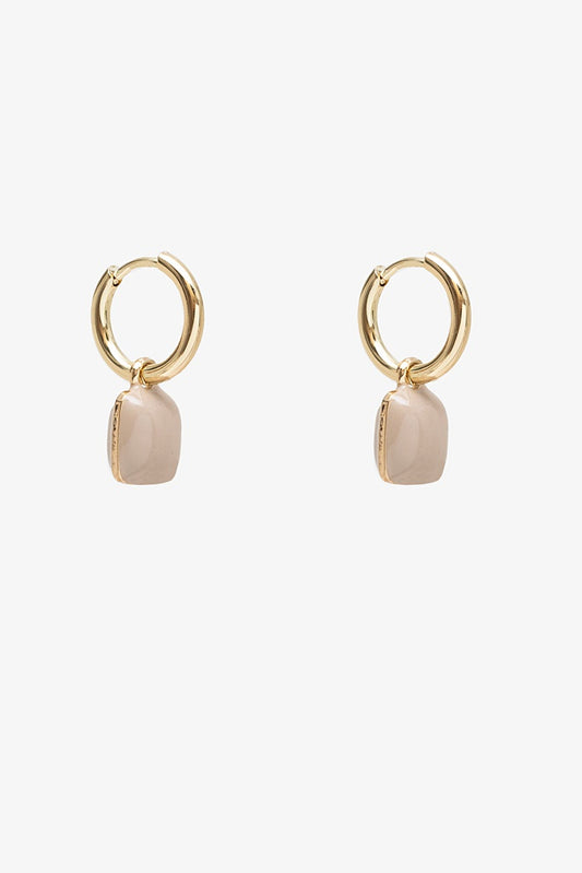 ANTLER SQUARE DROP EARRING - TRUFFLE