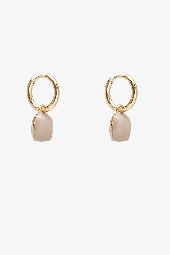 ANTLER SQUARE DROP EARRING - TRUFFLE