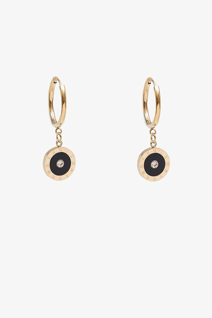 ANTLER TIMELINE HOOP EARRING - GOLD