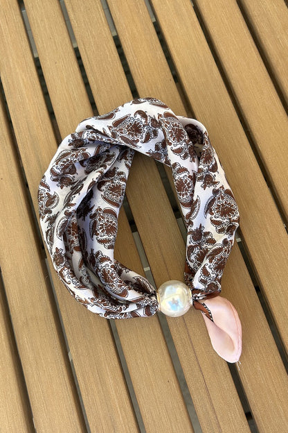 ANTLER PEARL NECK TIE - CAMEO
