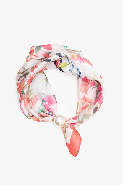 ANTLER PEARL NECK TIE - CAMELLIA