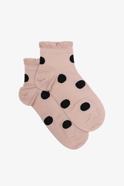 ANTLER - ANKLE SOCK - BLUSH & BLACK SPOT