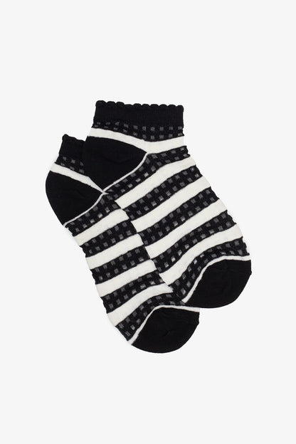 ANTLER ANKLE SOCK - MONOCHROME