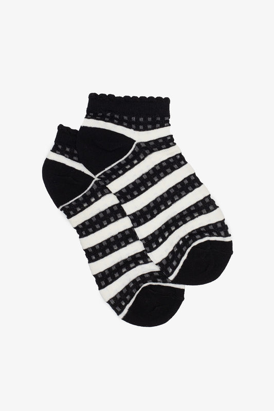 ANTLER ANKLE SOCK - MONOCHROME