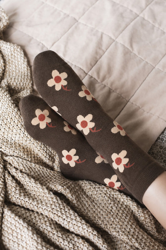 ANTLER CONEFLOWER SOCK - FLORAL